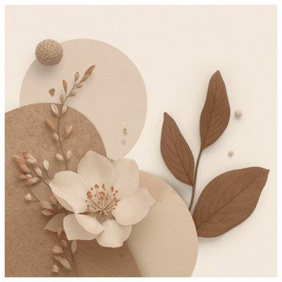 Édredon beige à composition florale