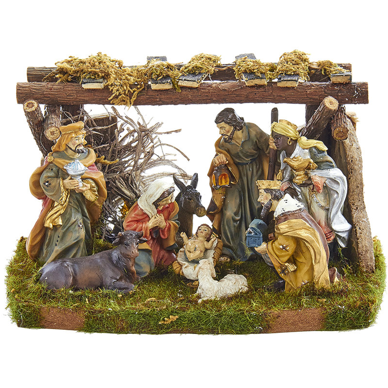 Kurt Adler Nativity Set with 9 Figures and Stable