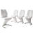 Upholstered Side Chair, Faux Leather High-Back Cantilever Dining Chairs with Top Handle(Set of 4)-14415870