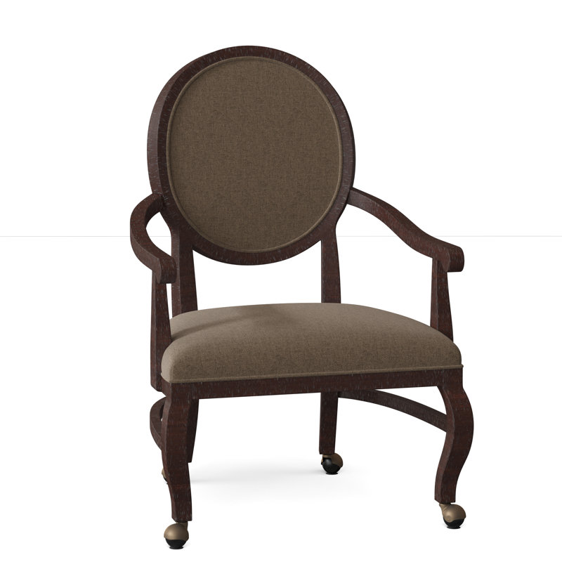 Oakland Upholstered King Louis Back Arm Chair, 8789 Turquoise, Espresso