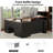 Adonia 63" W L-Shaped Electric Height Adjustable Standing Desk With 3 Drawers File Cabinet, Privacy Panel, AC/USB , Sit-Stand Home Office Corner Desk, Black Walnut-673585232