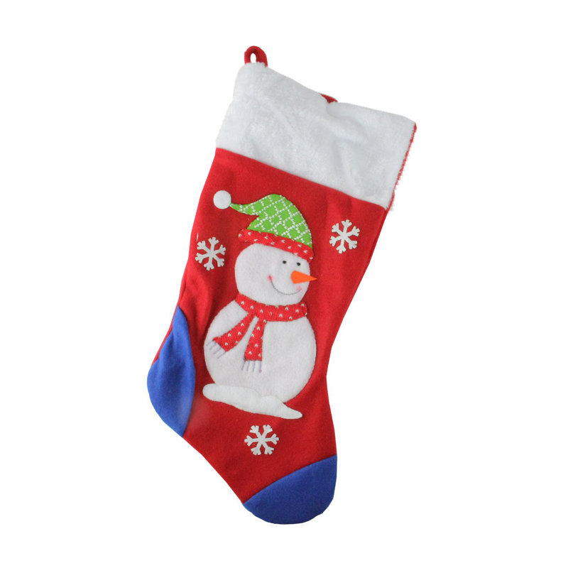 Chaussette de Noël 19 po rouge et bleu