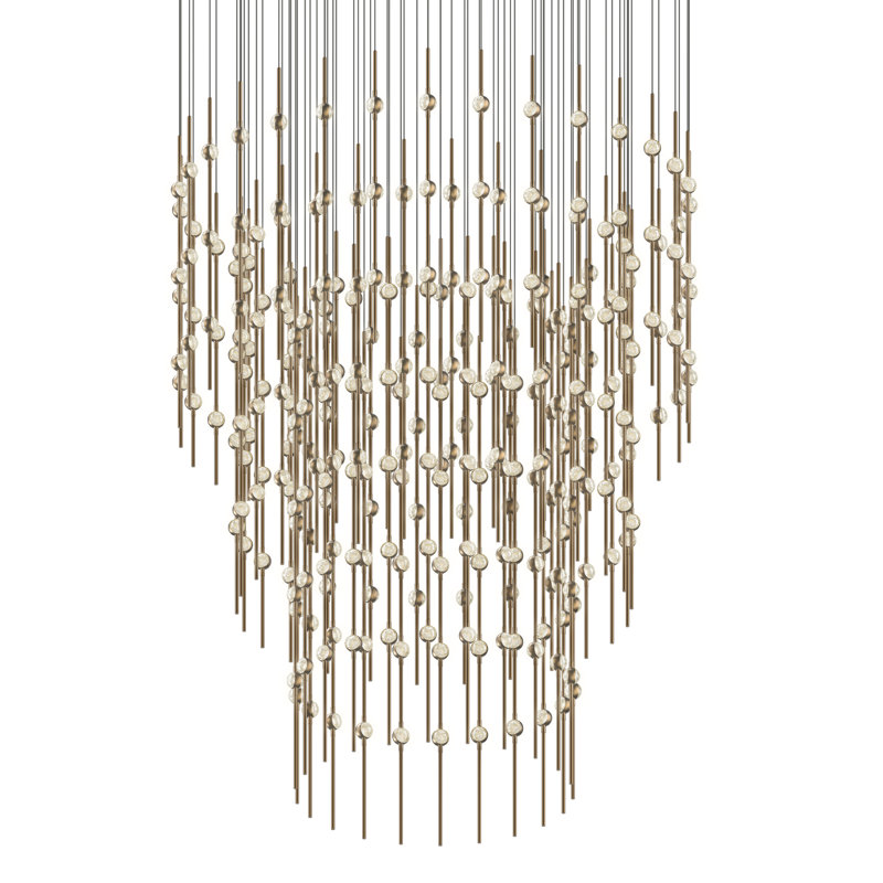 Centaurus 3 - Light LED Chandelier, Satin Brass, Clear, 3000K