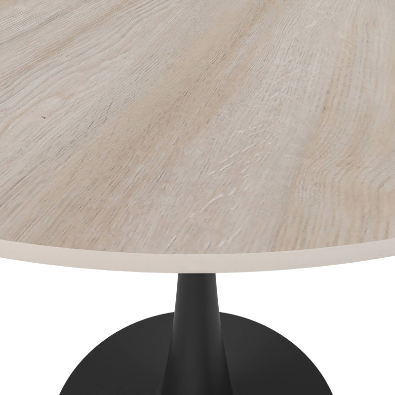 Table de salle à manger ronde avec plateau en pierre frittée et base de piédestal en acier pour 2 à 4 personnes dans la cuisine et la salle à manger