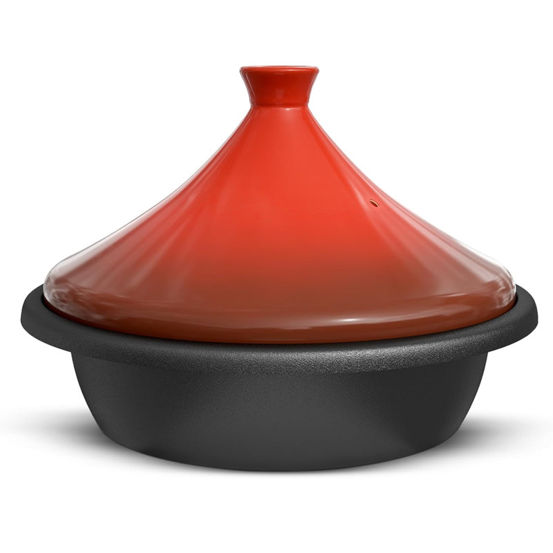 Tajine rond en fonte antiadhésive Kook, Cramoisi