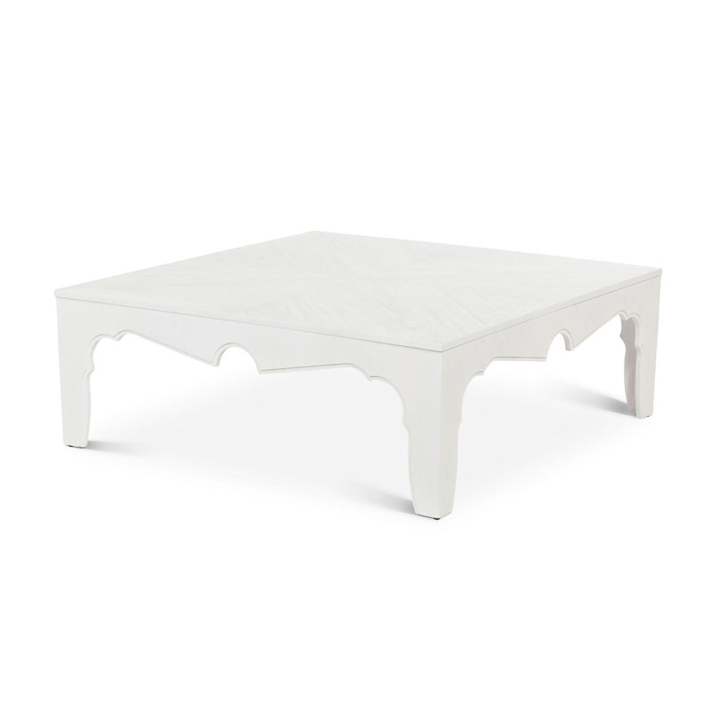 Island Manor Solid Wood Coffee Table, Whitewash