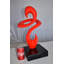 Sculpture moderne d'art abstrait blanc en résine sur base 10 po x 8 po x H 19 po-1152508970