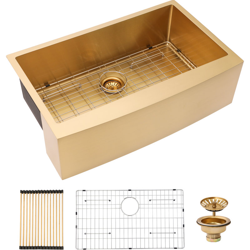 Évier en acier inoxydable de 36 pouces - calibre 16. Surface, facile à nettoyer. Grattage physique. Bon système de drainage. L'ensemble comprend un évier, un support, une grille de rinçage inférieure, des pinces d'installation, une crépine de 3,5 po