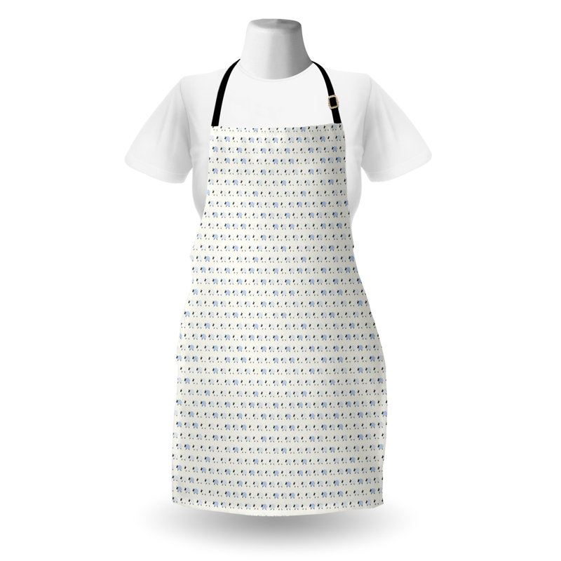 Dakota Fields Sheep Apron Unisex Continuous Fluffy Animals Adult Size Ceil Blue Off White