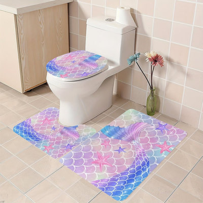 Ensemble de tapis de salle de bain mauve 3 pièces