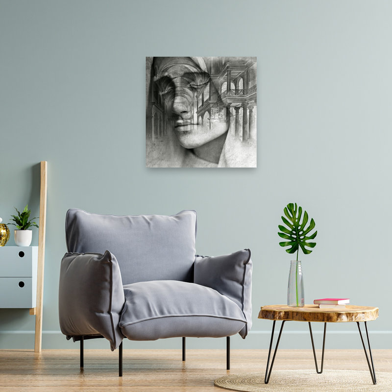 Reproduction d'art surréel d'architecture murale, 24" H x 24" W