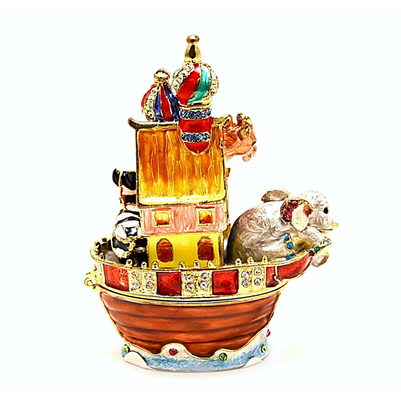 Noah's Ark Trinket Box with Austrian Crystal 