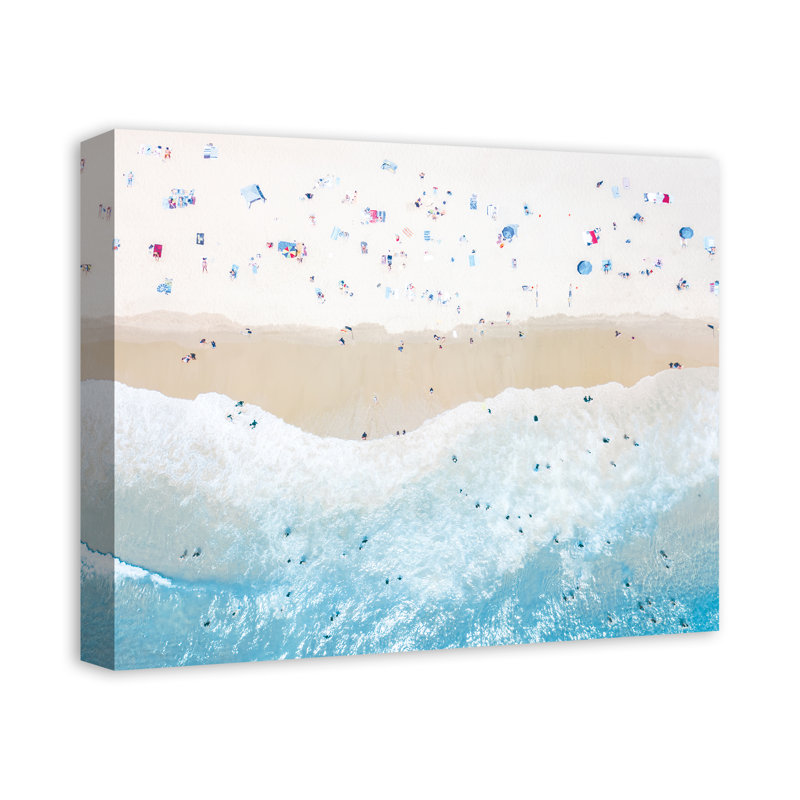 Reproduction d’art sur toile tendue, "swimming Beach"