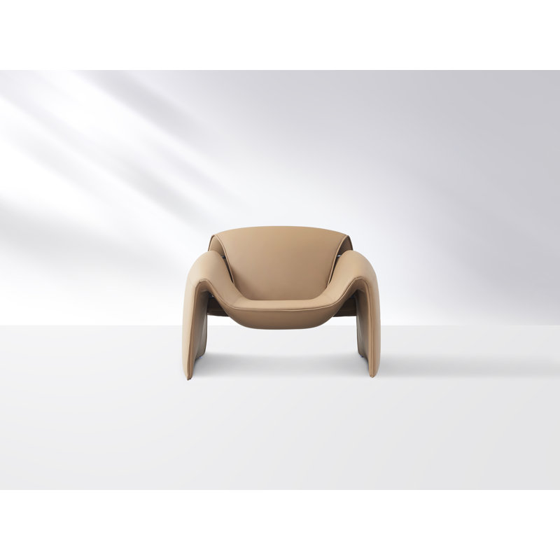 Faux Leather Club Chair, Brown Faux Leather