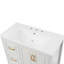 Meuble-lavabo 36 po avec lavabo en résine blanche, une porte d'armoire, 4 tiroirs, poignées en métal, dossier ouvert pour une installation efficace du drain Connexion rapide de 36 po
