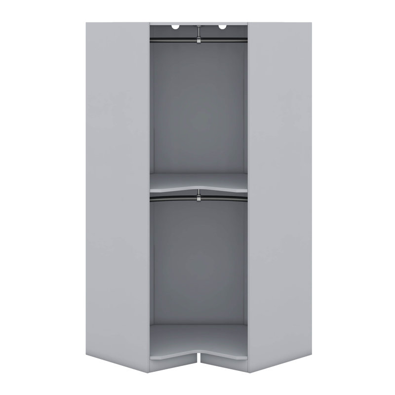 Mohegan Polygon Corner Wardrobe, Grey