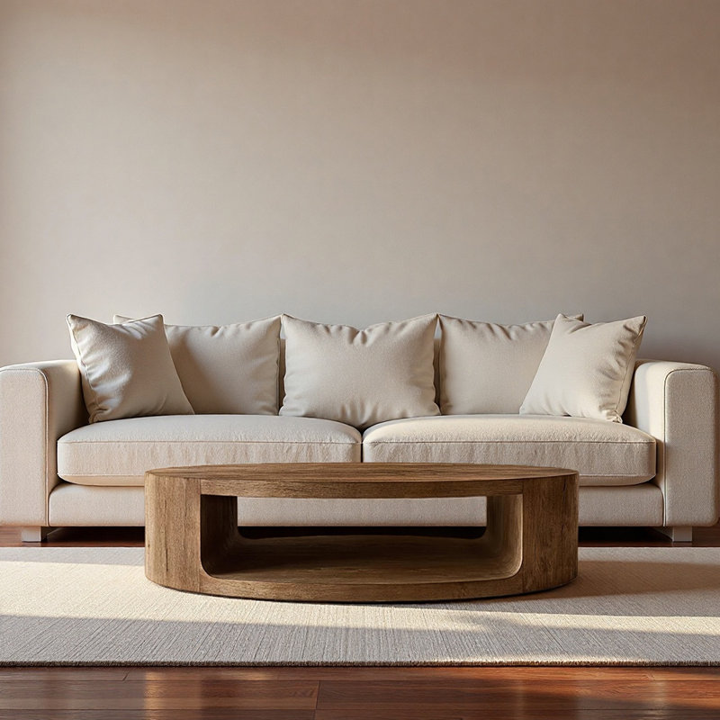 Table basse simple de style américain, Brun