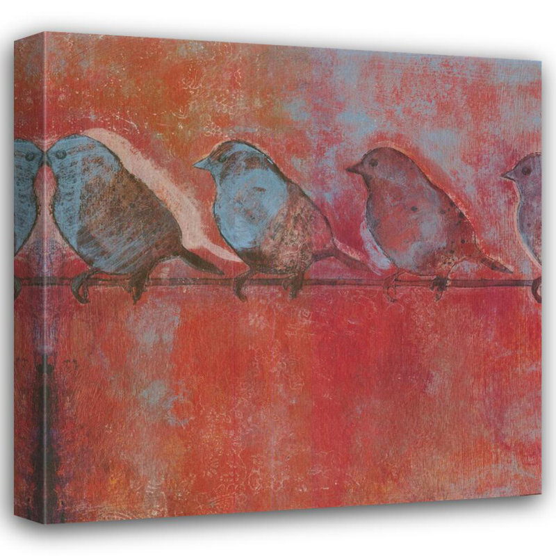 Row of Sparrows I, 15" H x 15" W