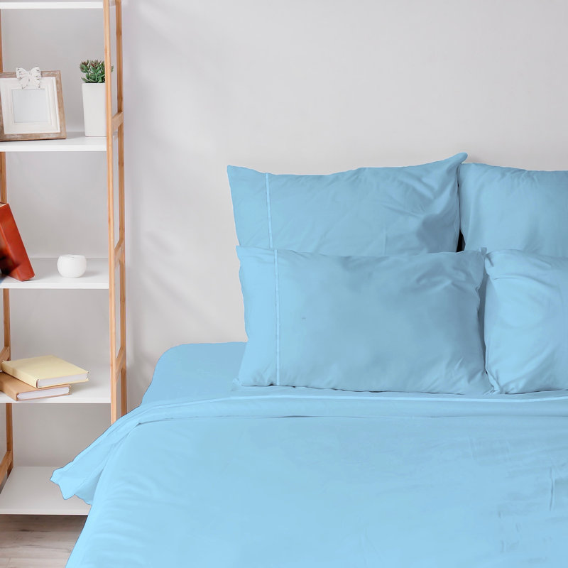 Ensemble de draps 6 pièces en microfibre brossée double ultra douce, feuilles rafraîchissantes avec poches très profondes - Lavable à la machine