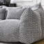 Fauteuil en chenille grise avec poignée, facile à déplacer d'une pièce à l'autre. Grand fauteuil moelleux, il apporte du confort à votre salon, chambre ou chambre d'enfant.