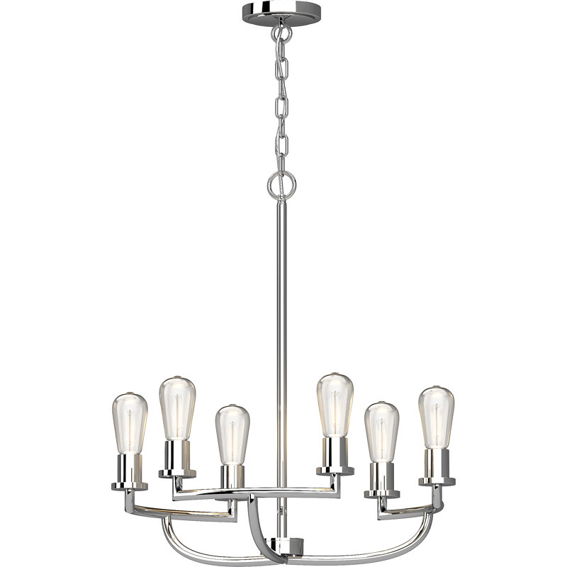 Singh 6-Light Indoor Chrome Classic/Traditional Chandelier No Shades