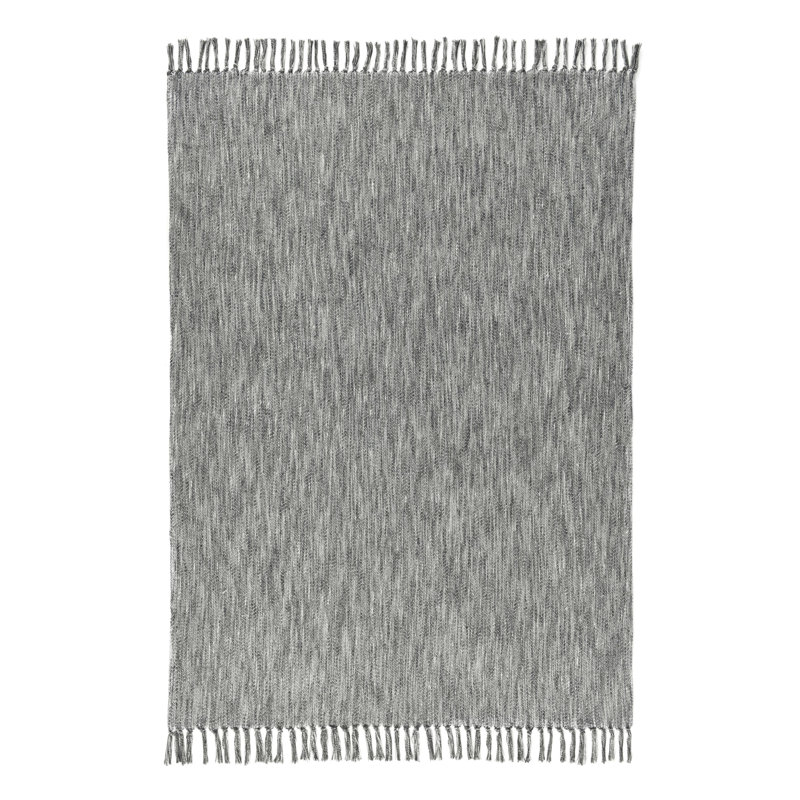 Sharma Cotton Hand Woven Throw Blanket, Gray