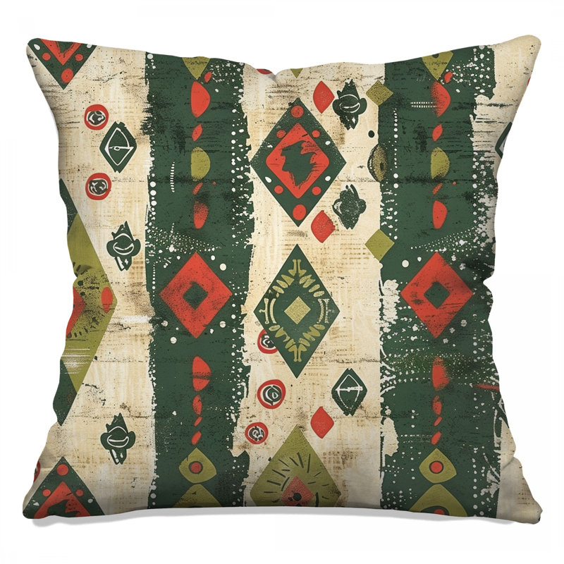 Coussins décoratifs à motif géométrique abstrait, 16 x 16 pouces