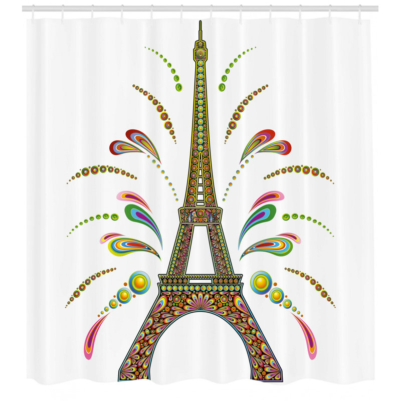 Francisca Shower Curtain with Hooks Included, 84" H x 69" W