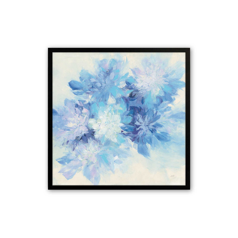 Snowfall in Bloom Print, 13.5" H x 13.5" W, Satin Black Single Picture Framed, Solid Wood