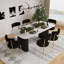 Ensemble de salle à manger rectangulaire à double piédestal avec table de salle à manger de style crème-299976012-299976011-301154031
