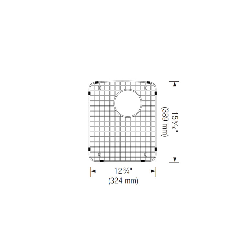 Grille d'évier en acier inoxydable pour évier Diamond 50/50 - Bol gauche, Gauche
