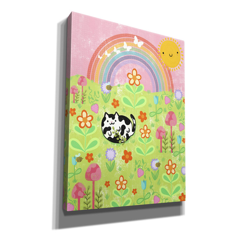 Toile épique Graffiti «Frolicking Cat» par Club Daydream, 40 po x 54 po, H 54 po x l 40 po