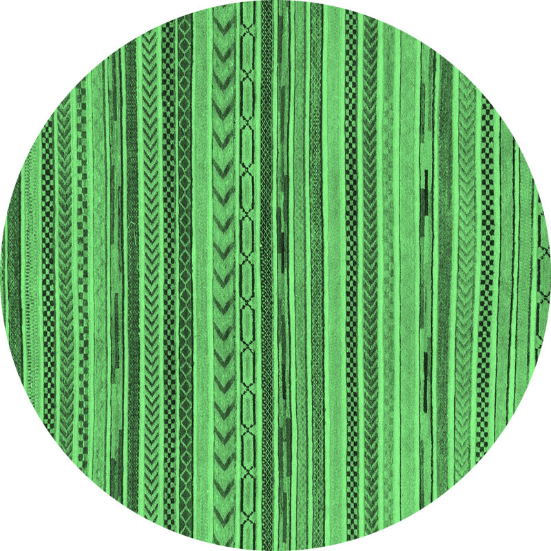 Kemari Washable Geometric Indoor Rug, Round 5'