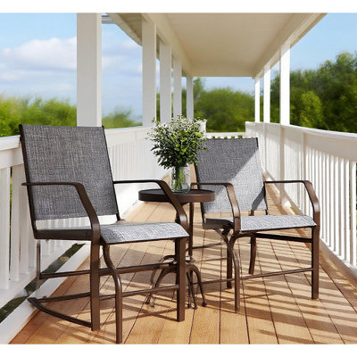 Outdoor Glider Swing, Center Coffee Table And Independent Chairs