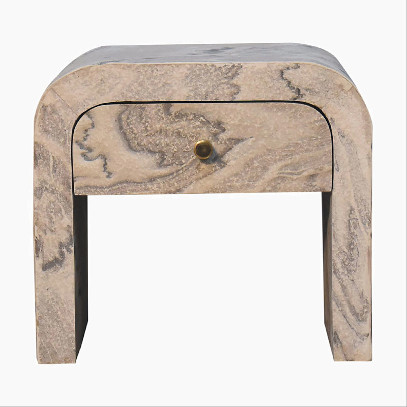 Table de chevet Nouveau, 1 tiroir, marbre