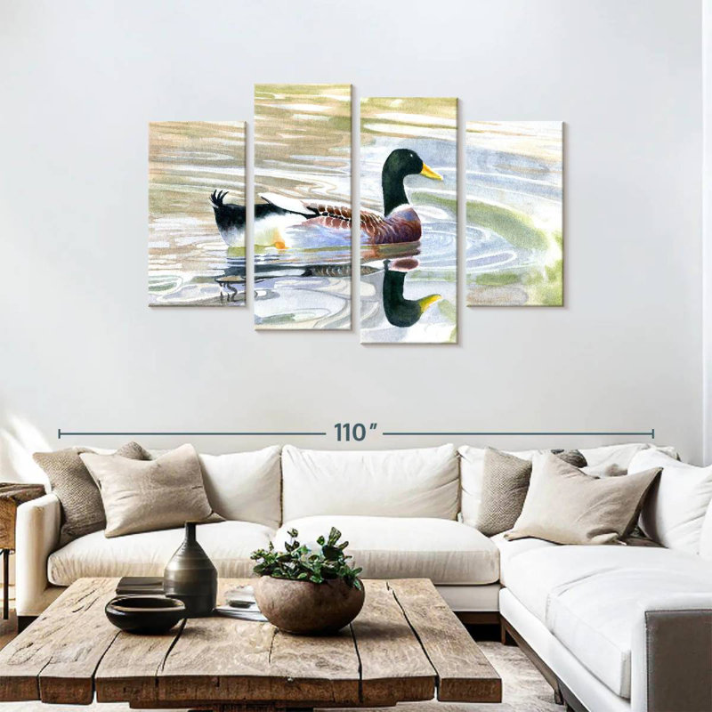Brampt Duck Water Reflection, H 48 po x l 75 po