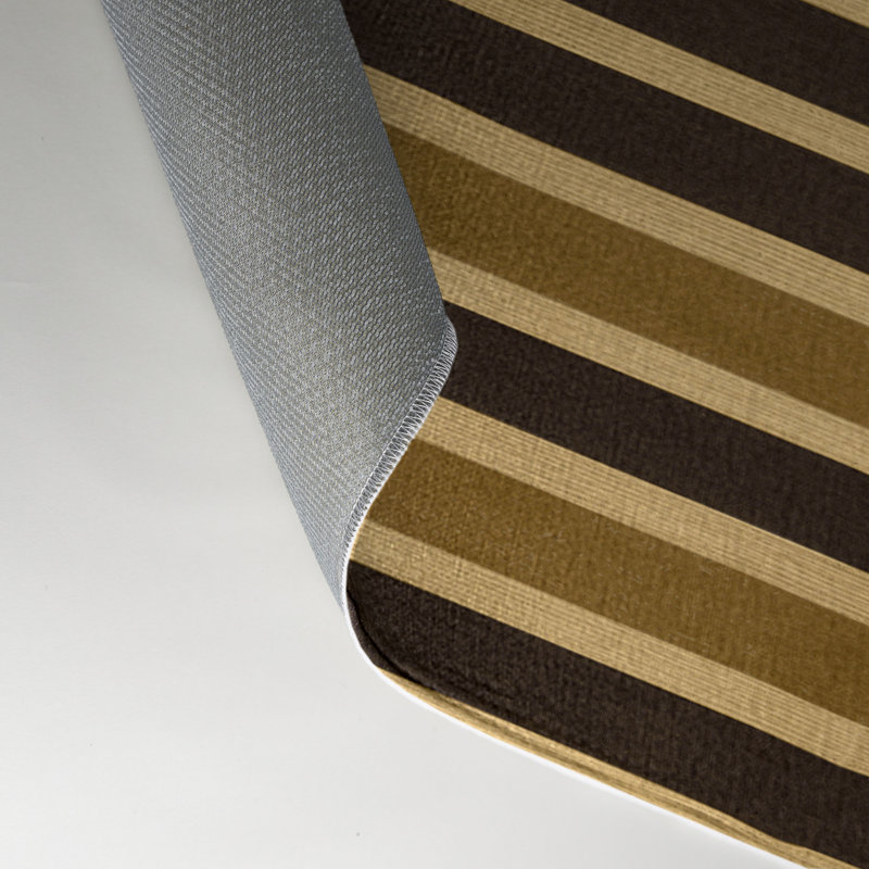 Tapis intérieur / extérieur brun HorizontalStripes, Rectangle 5 pi x 7 pi
