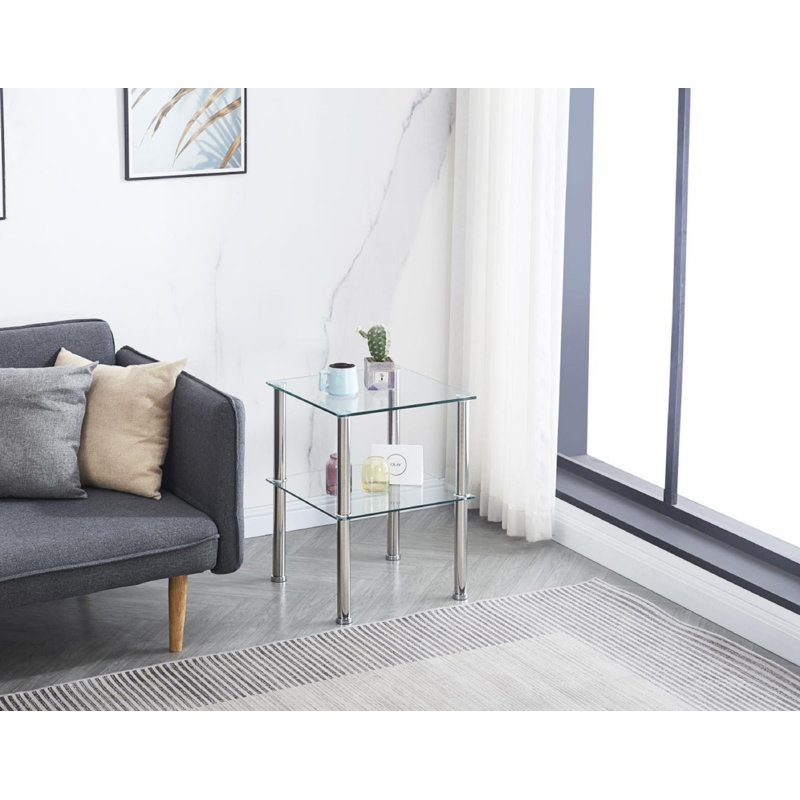 Ernestene Glass Top End Table
