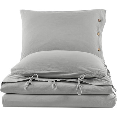 Monarch Duvet Cover Set  100% Washed Cotton Linen Super Soft Comfortable Chic Lightweight 5 Piece Set 2 Pillow Sham 2 Pillow Case 1 Quilt Cover Home Bedding Set