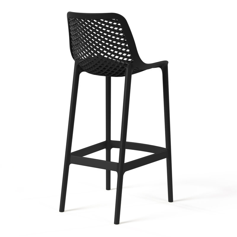 29.5" Outdoor Bar Stool (Set of 2), Black