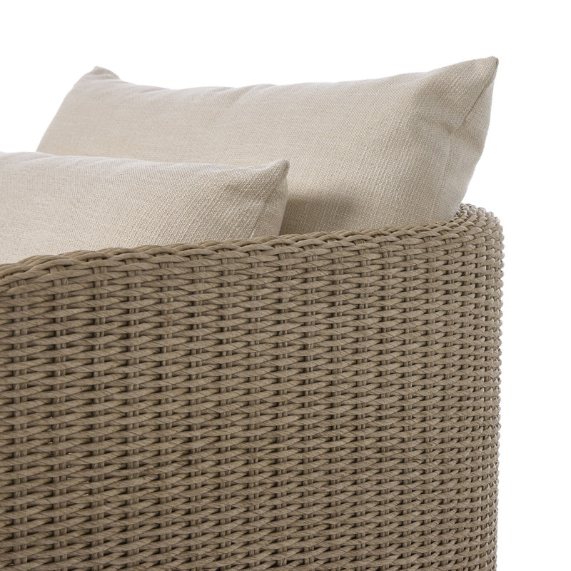 Corrigan Outdoor Swivel Chair-Dark Textured Woven, Vintage White