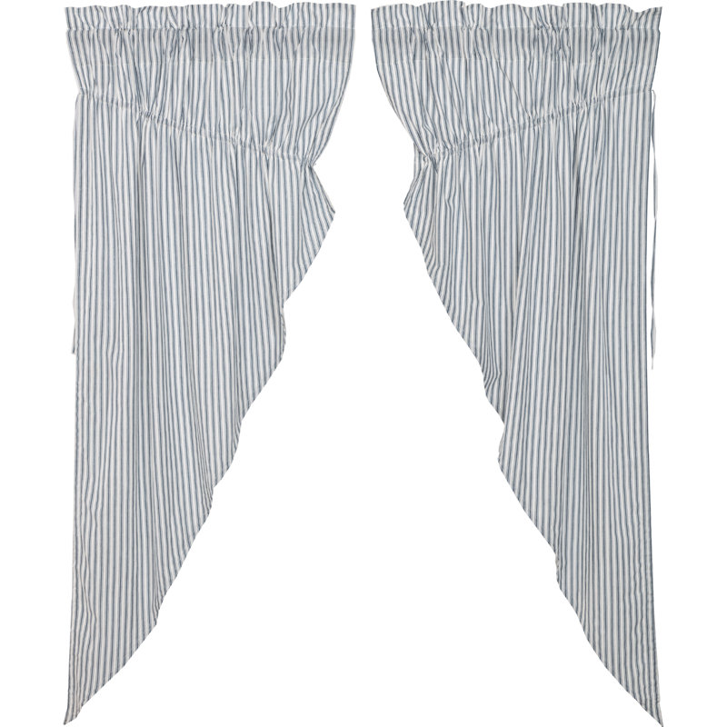 Sawyer Mill 100% Cotton Room Darkening Curtain Panel Pair, Denim Blue/Soft White, 36" W x 63" L