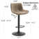 Zager Swivel Adjustable Height Bar Stool Leather Barstools Upholstered Counter Stools Round Base