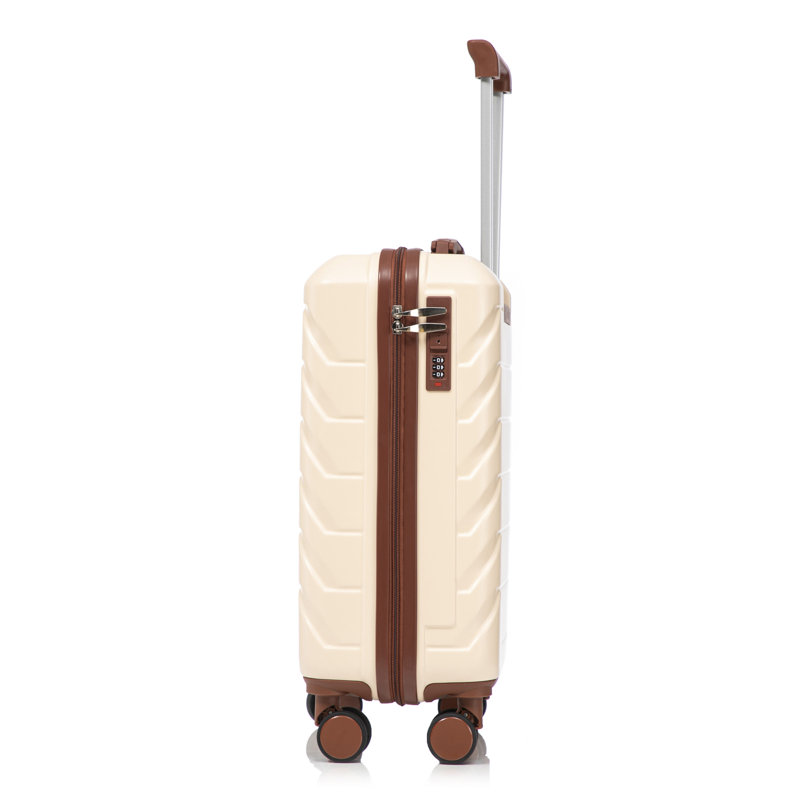 Bagage à carreaux rigides en ABS 20 pouces - Surface résistante aux égratignures et quatre roues multidirectionnelles