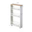 Tower Yamazaki Home Rolling Slim Storage Three Tier Utility Cart With Handle, Steel, Handle, Wheels-46492044