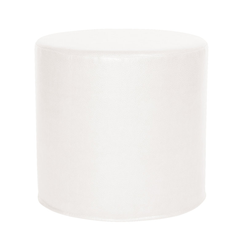 Contreras Upholstered Ottoman, White Faux Leather