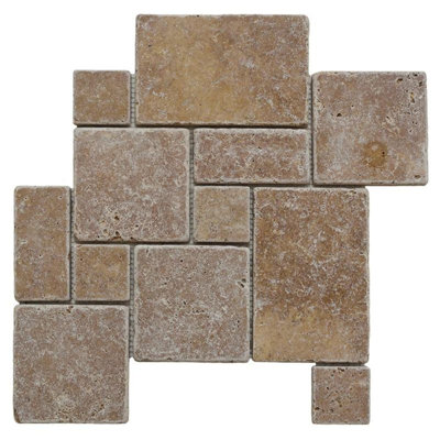 0.38" x 12" Travertine Mosaic Wall & Floor Tile