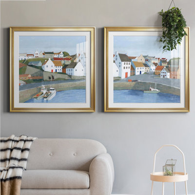 Ensemble de 2 cadres photo Old Coast Town I Old Coast Town I