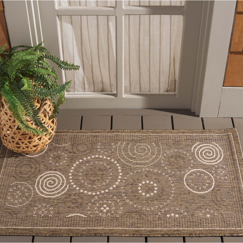 Tapis d'intérieur / extérieur à motif géométrique Herefordshire Performance, Rectangle 2 pi x 3 pi 7 po