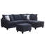 Canapé modulaire Kyna, 4 coussins, méridienne gauche, repose-pieds avec rangement-113031227